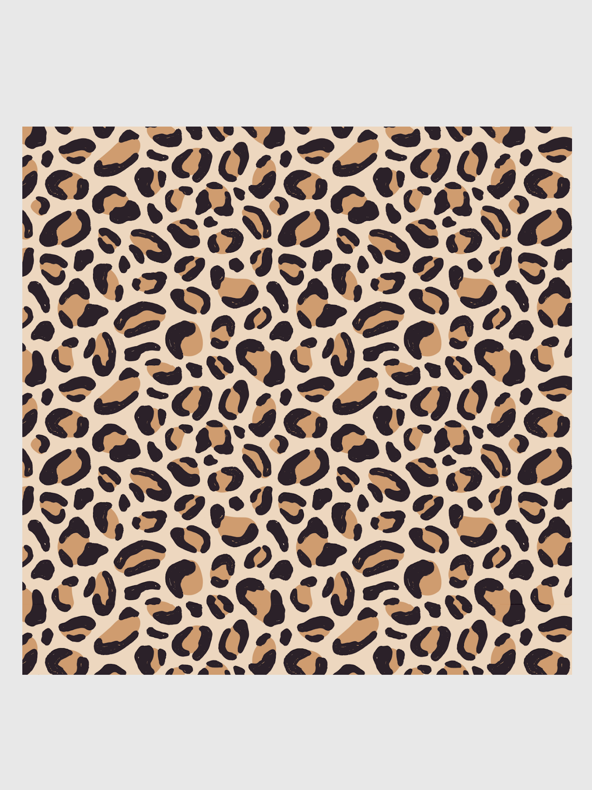 Leopard Print with black and brown spots on a tan background
